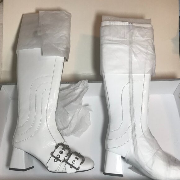 Jeffrey Campbell 2012 - "Peggy" Boot in White Crinkle Patent Leather -New in Box - Picture 11 of 15